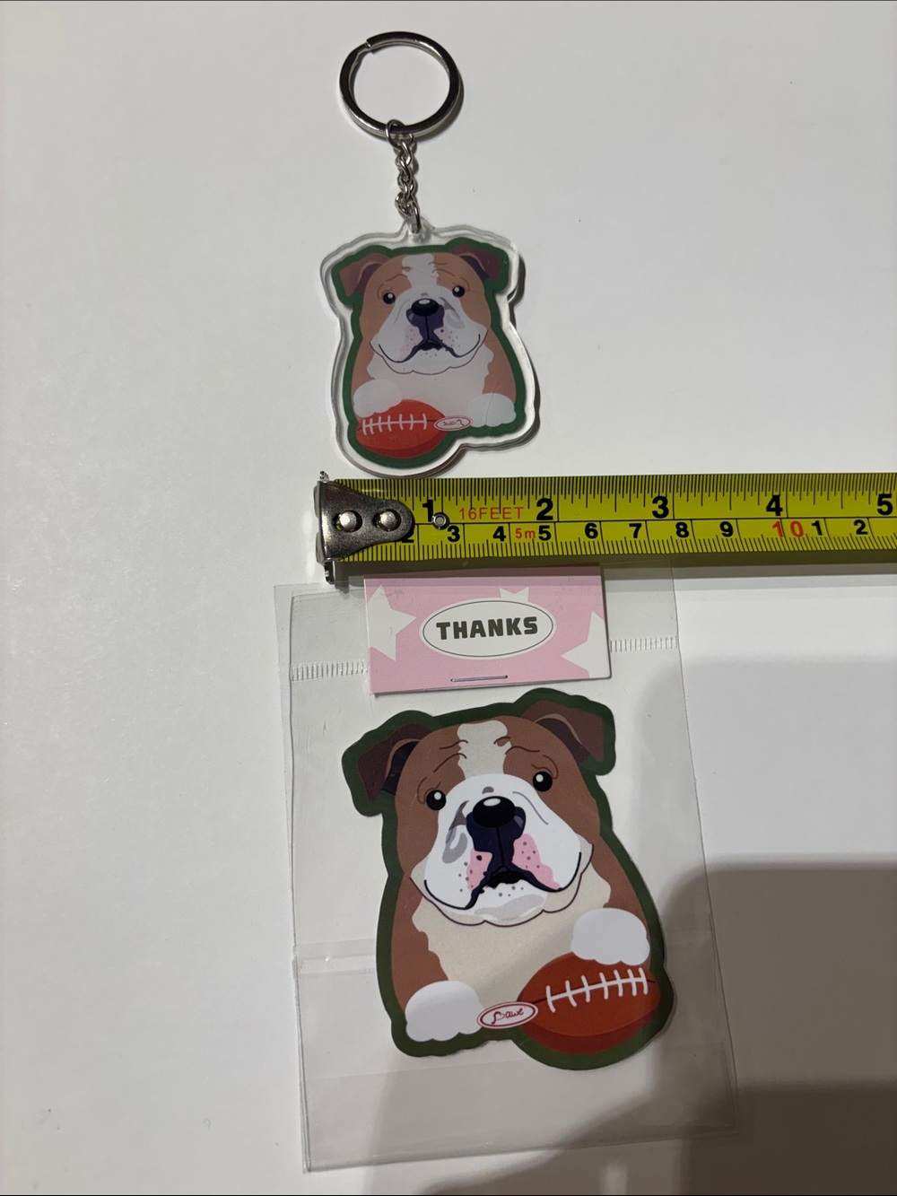 Bulldog Keychain and Sticker Set - Picture 8 of 8